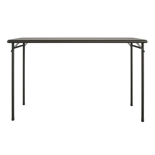COSCO 20" x 48" Vinyl Top Folding Table, Black - color: Black