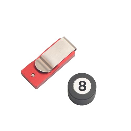 LAKE OF FIRE Chalk Holder Pool Billiards, Pool Cue Chalk Holder with Magnetic Belt Clip Snooker Billiard Accessories - color: Red, style: Round