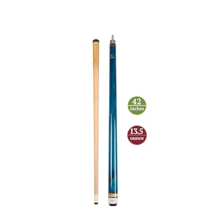 ASKA Short Kids Cue LCS, Canadian Hard Rock Maple Billiard Pool Cue Stick - color: 42 inches, Blue Wrapless (LCSN)