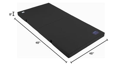 We Sell Mats Bifolding Gymnastics Crash Landing Mat Pad, Safety for Tumbling, Back Handspring Training and Cheerleading - color: Black, size: 4 ft x 8 ft x 4 Inch