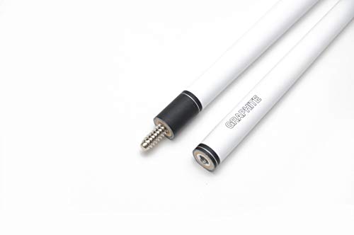 58" Two-Piece Graphite Fiberglass Composite Billiard Pool Cue Stick - color: White - Matte
