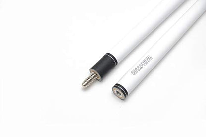 58" Two-Piece Graphite Fiberglass Composite Billiard Pool Cue Stick - color: White - Matte