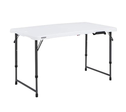 LIFETIME Fold-in-Half Adjustable Folding Table, 4 Foot