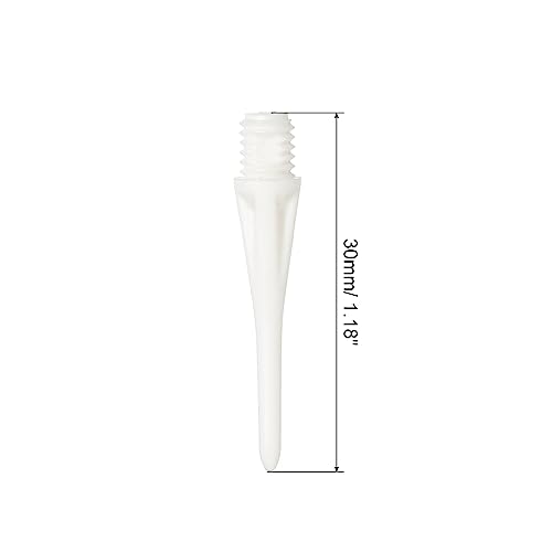 PATIKIL Plastic Dart Tips 2BA Thread Soft Dart Replacement Plastic Tip Soft Tip Dart Accessories - color: White