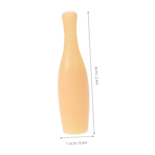 Yardwe 10pcs Bowling Game Accessory Bowling Pin Soft Pins Mini Foam Tabletop Little Bowling Accessories Bowling Accessory Bowling Supply Table Bowling Game Plastic Beige