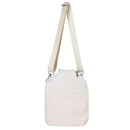 LAKE OF FIRE Pickleball Paddle Cover Crossbody Bag with Adjustable Strap Pickle ball Sling Bag Lightweight Pickleball Gifts for Men and Women - color: Creamy
