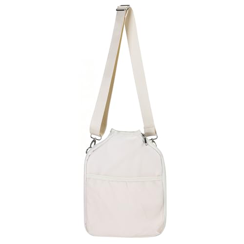 LAKE OF FIRE Pickleball Paddle Cover Crossbody Bag with Adjustable Strap Pickle ball Sling Bag Lightweight Pickleball Gifts for Men and Women - color: Creamy