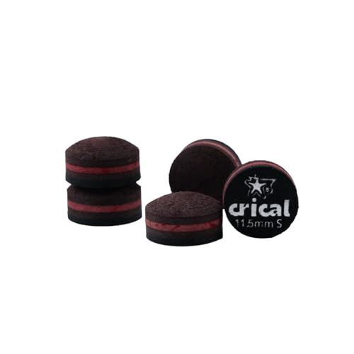 CRICAL Pool Cue Tips 5 Layer Pool Stick Tips (Hardness Soft/Medium/Hard) Billiard Cue Tips (Size 11mm 11.5mm 12mm 13mm) Billiards Accessories - 5 Pieces - color: S, size: 11.5mm