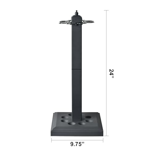 CROWN ME Pool Stick Holder Billiard Cue Rack Holds 8 Sticks Floor Stand metal billiard cue rack, pool cue holder-Finish Black - color: Black