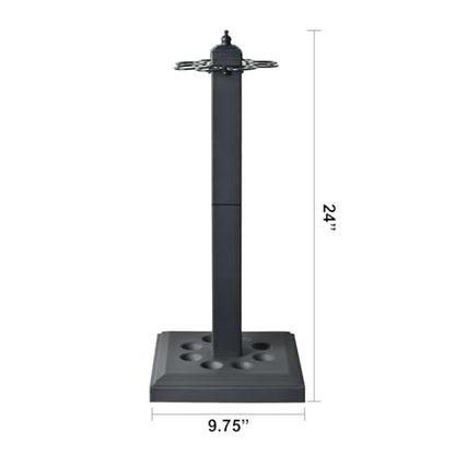 CROWN ME Pool Stick Holder Billiard Cue Rack Holds 8 Sticks Floor Stand metal billiard cue rack, pool cue holder-Finish Black - color: Black