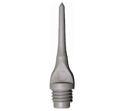 Mueller 1/4" Thread Plastic Keypoint Dart Tips – Bag/100-15 Color Variations - color: Silver