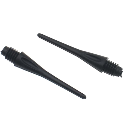 100pcs 2BA Thread Soft Tip Plastic Dart Points Replacement Dart Accessories (Black)