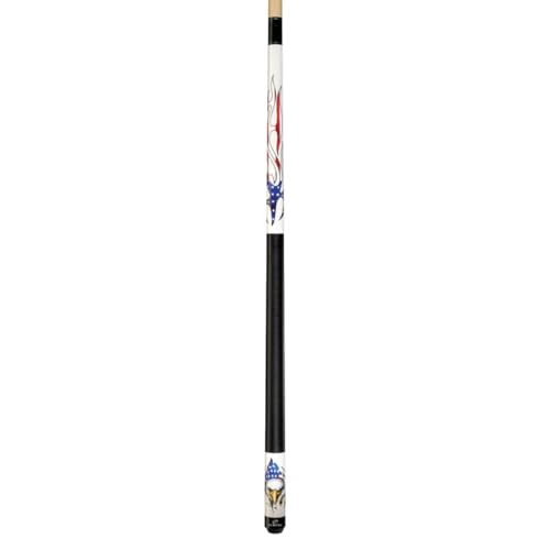 Players D-PEG Screaming Bald Eagle and American Flag Flames Cue - size: 18.5 Ounce
