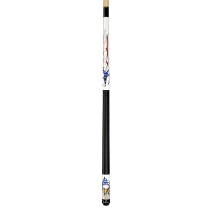 Players D-PEG Screaming Bald Eagle and American Flag Flames Cue - size: 21 Ounce