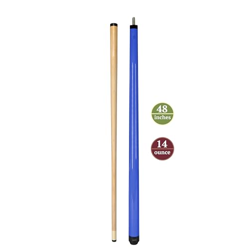 ASKA Short Kids Cue LCS, Canadian Hard Rock Maple Billiard Pool Cue Stick - color: 48-Inches, Blue (SWP48B)