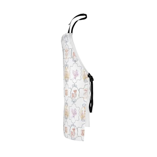 Castle Fairy Cute Rabbit Deer Kitchen Apron - color: Bow Rabbit