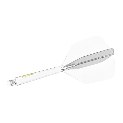 CUESOUL ROST 77 Integrated Dart Shaft and Flight Big Wing Shape,Set of 3 - color: Ice with Yellow Logo, size: L-33mm