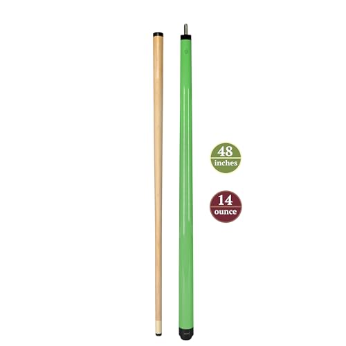 ASKA Short Kids Cue LCS, Canadian Hard Rock Maple Billiard Pool Cue Stick - color: 48-Inches, Green (SWP48G)