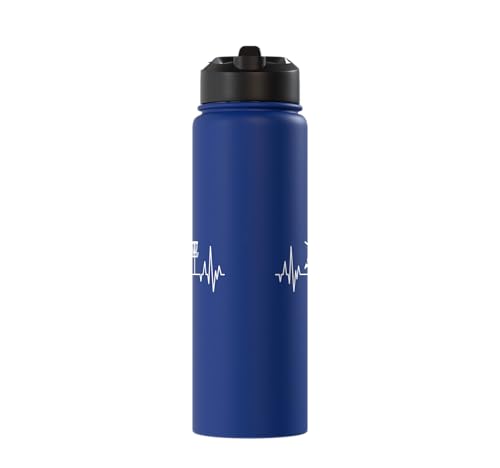 Disc Golf Frisbee Midrange Heartbeat Set Gift Putter Stainless Steel Insulated Water Bottle - color: Royal Blue