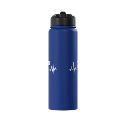 Disc Golf Frisbee Midrange Heartbeat Set Gift Putter Stainless Steel Insulated Water Bottle - color: Royal Blue