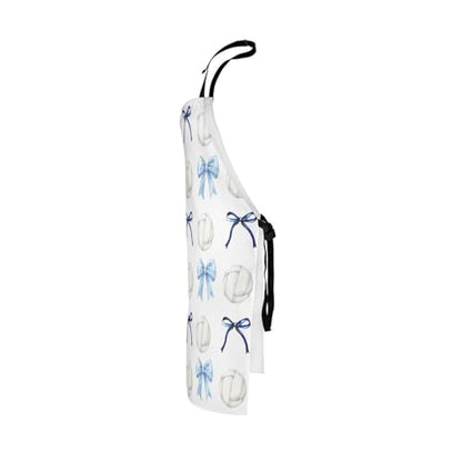 Manfei Blue Bowknot Kids Kitchen Apron - color: Dreamy Blue