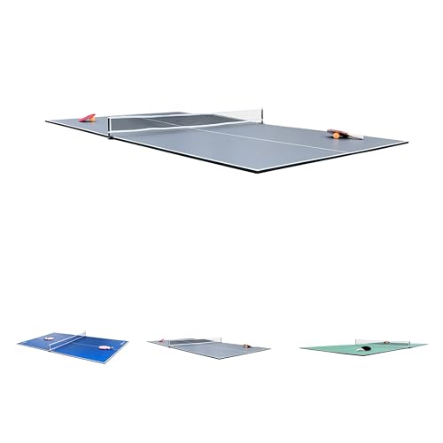 RACK Virgo Table Tennis Conversion Top for Billiard/Pool Table 4 Piece– Indoor Ping Pong Tabletop - color: Gray