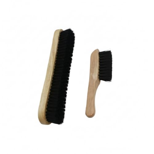 Billiard Table Brush Set, Natural Horsehair Bristles with Wood Handle for Pool Table Felt, 2-Pack - size: 12.99 x 3.35 x 1.57 in