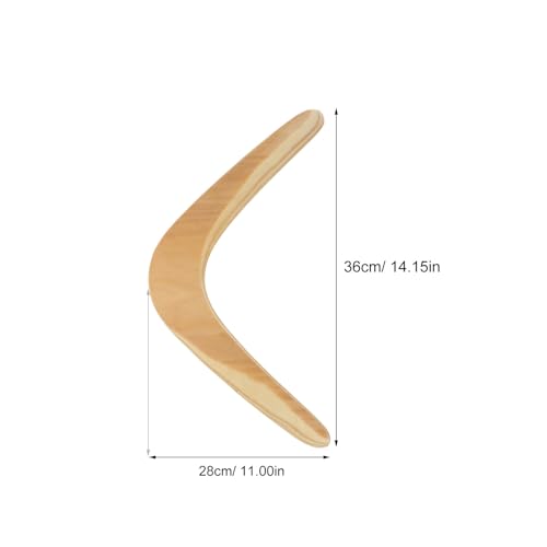 SEWACC Wooden Boomerang Outdoor Plaything for Kids and Adults, Beige Synthetic Material Flying Toy for Outdoor Sports and Family Fun