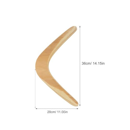 SEWACC Wooden Boomerang Outdoor Plaything for Kids and Adults, Beige Synthetic Material Flying Toy for Outdoor Sports and Family Fun