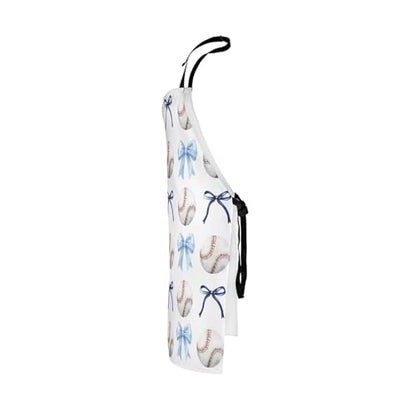 Manfei Blue Bowknot Kids Kitchen Apron - color: White Red