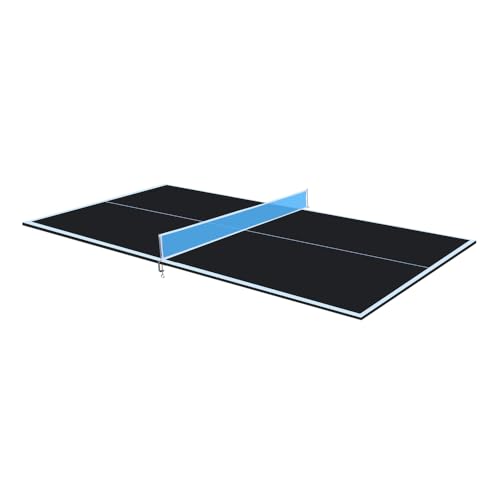 7 * 4ft Blue Mid-Size Ping Pong Conversion Top Foldable & Portable Table Tennis Table Top for Indoor Games (Black + MDF)