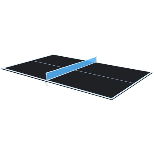 8.5FT Mid-Size Ping Pong Conversion Top Foldable & Portable Table, Tennis Table Top for Indoor Games - color: Black