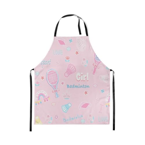 Castle Fairy Boy Soccer Kitchen Apron - color: Pink Badminton