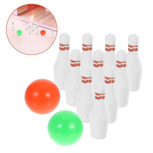 Wakauto Miniature Mini House Bowling Set Realistic Miniature Sports Game Model with Pins and Balls Compact Lightweight Dollhouse Decor for Collectors