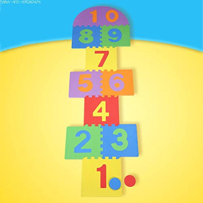 Hopscot Playmat Kids Foam Play Mat,Soft & Non-Toxic Interlocking Puzzle Play Mats EVA Exercise Mat,10 Large Number Foam Tiles (12" by 12" Blocks)