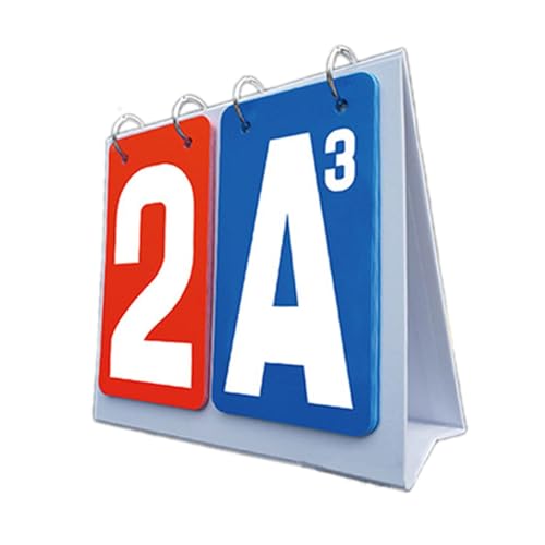 Flip Scoreboard Card Game Scoring Cards Score Keeper Score Flipper Portable Tabletop Thickened Matte PP Waterproof Manual Suitable for Family Game Nig, Red Blue