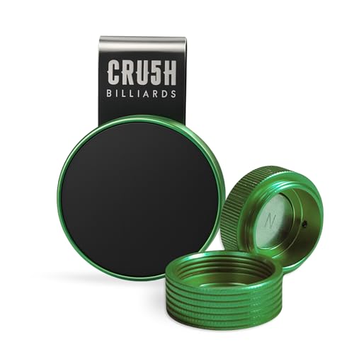 Magnetic Chalk Holder with Lid & Belt Clip – Round Billiard Pool Cue Chalk Holder with Strong Magnet, Portable Snooker Chalk Case for Players - color: Green