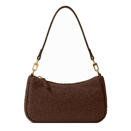 VODIU Clutch Tote Handbags with 2 Removable Straps and Zipper Closure Crossbody Bags Shoulder Purse Handbag for Women - color: Yg-brown