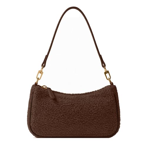 VODIU Clutch Tote Handbags with 2 Removable Straps and Zipper Closure Crossbody Bags Shoulder Purse Handbag for Women - color: Yg-brown