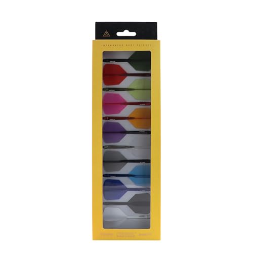 CUESOUL ROST 77 Integrated Dart Shaft and Flight Big Wing/Standard Shape Colour Collection Pack of 12 pcs - color: Big Wing Shape, size: Medium