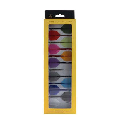 CUESOUL ROST 77 Integrated Dart Shaft and Flight Big Wing/Standard Shape Colour Collection Pack of 12 pcs - color: Big Wing Shape, size: Medium