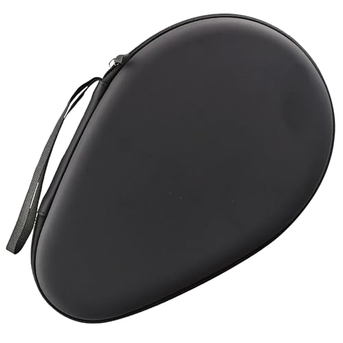 Table Tennis Racket Case Ping Pong Paddle Case Storage Pocket Hard Cover Large Capacity Container Bag Gourd Shape for Sports Accessories Texture (Black)