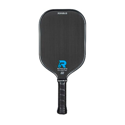 Ronbus R1/R3 Pulsar Thermoformed Raw Toray T700 Carbon Fiber Pickleball Paddle with 16 mm Polypropylene Honeycomb Core - style: R3 Pulsar