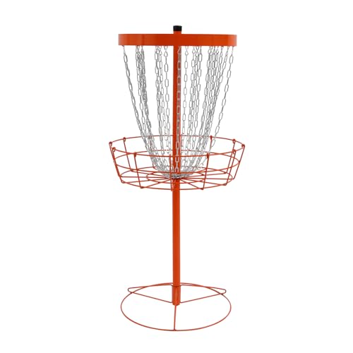 Disc Golf Basket, Portable Professional Disc Golf Training Stand & Practice Basket with Heavy Duty 24 Chains for Backyards, Parks, Campsites, Outdoor
