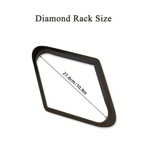 SUPERDIAMOND Pool Ball Rack Set, 4-in-1 Billiard Accessories Kit with Wooden Diamond Rack, Triangle Rack, 12 Chalk Cubes & 9'' Rail Brush, for Home Game Room and Commercial Pool Table Use