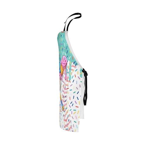 Manfei Baseball Ice Cream Kids Kitchen Apron - color: Lake Blue