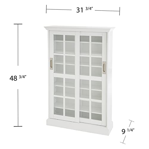 Furniture HotSpot Sliding Door Media Cabinet - White