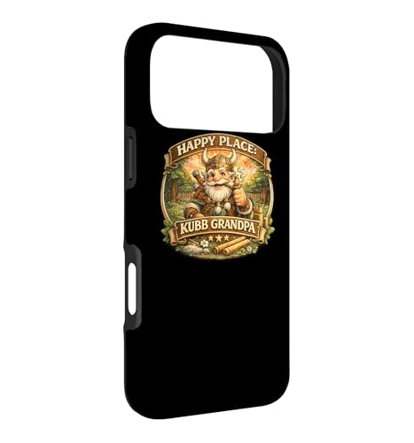 Happy Place Kubb Grandpa Viking Chess Lawn Game Player Gift Case for iPhone 17 Pro Max
