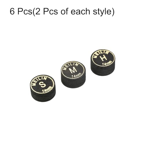 PATIKIL Pool Cue Tips Kit Multiple Layer Pool Billiard Cue Tips Laminated Glue-on Snooker Stick Tip Billiard Accessories - size: 14mm