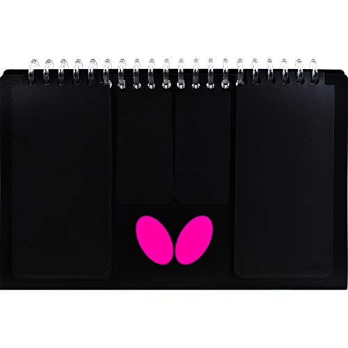 Butterfly Mini Scoreboard III – Extremely Lightweight Mini Scoreboard – Weight: 200g – Size: W22.5 x H13.8cm – Game Scoring Cards 0-5 and Scoring Cards 0-21, Black, White, and Magenta